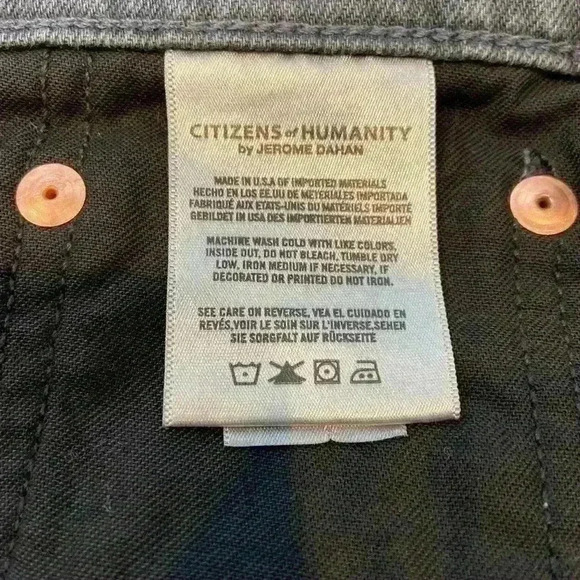 Citizens of Humanity Mens Noah Super Skinny Jeans 33x32 Grey Distressed Premium - Picture 7 of 12
